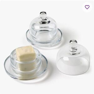 Round Clear Glass Butter Dish
